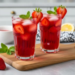 Homemade Strawberry Iced Tea