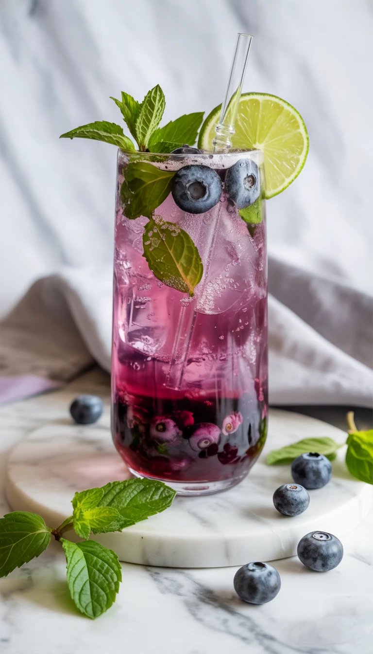 Blueberry Mojito Mocktail