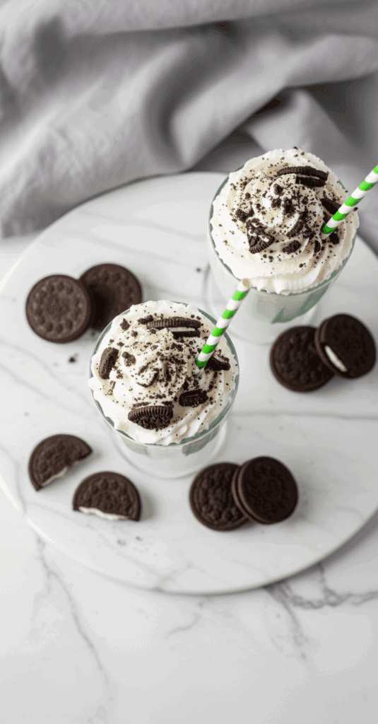 Mint oreo milkshake
