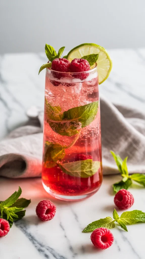 Raspberry Mojito Mocktail