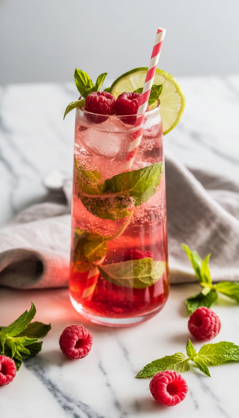 Raspberry Mojito Mocktails