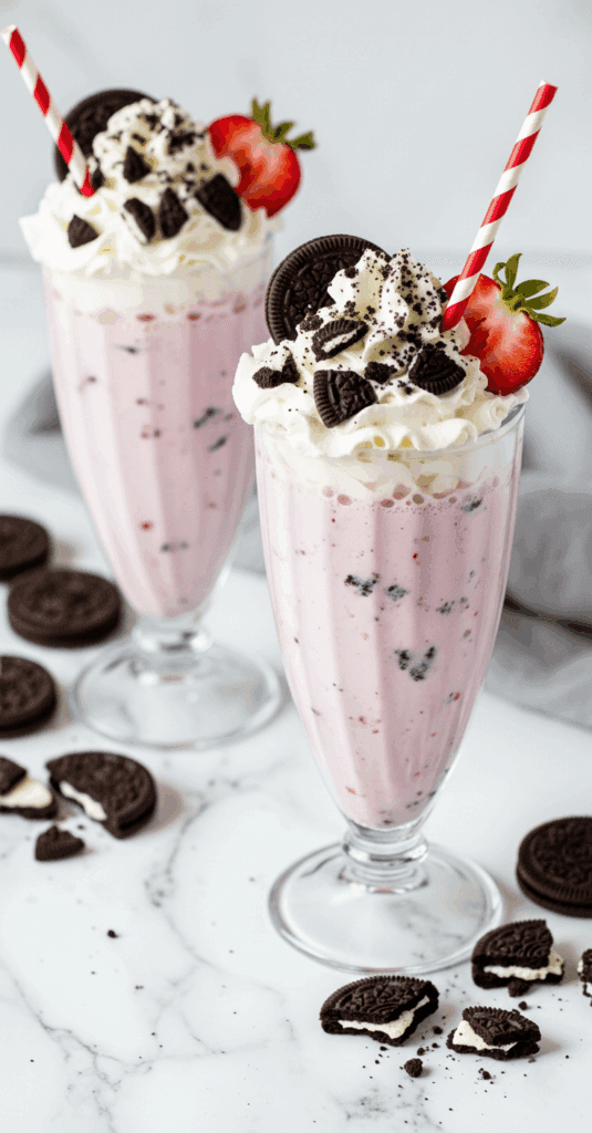 Strawberry oreo milkshake